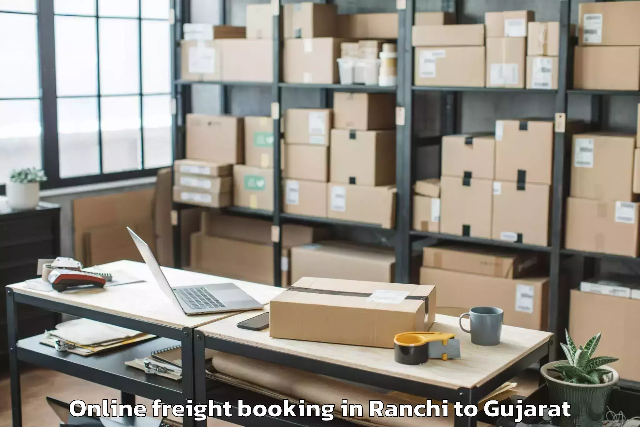 Trusted Ranchi to Kandla Port Online Freight Booking